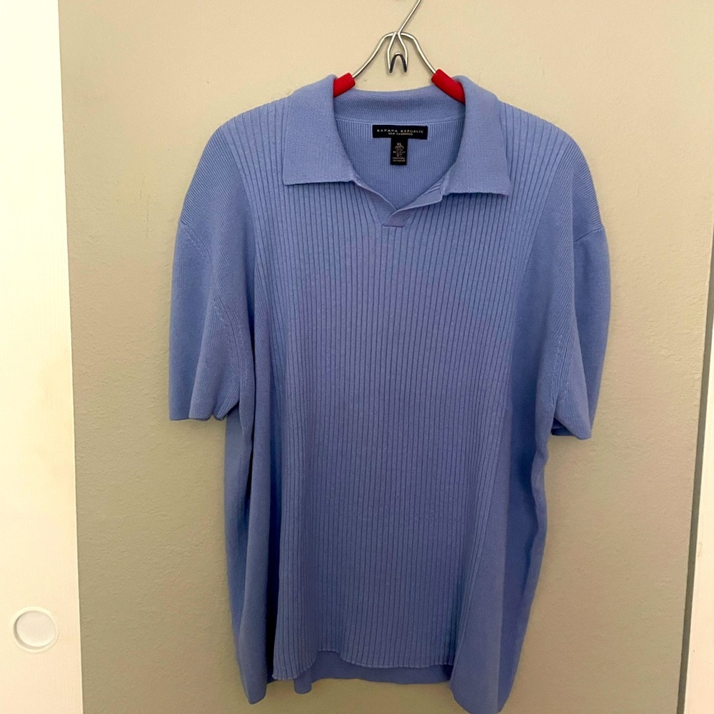 Banana Republic Lavender Silk Short Sleeve Sweater XL